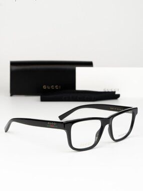 Gucci Women Eyeglasses Black Demo Rectangle GG1987O 001 NEW AUTHENTIC